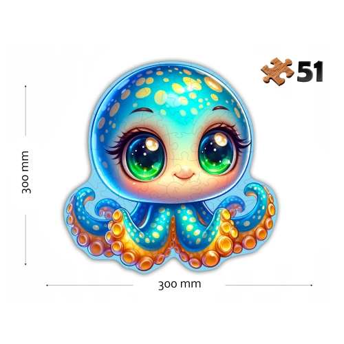 Puzzle Drewniane Ośmiorniczka 51 elementów